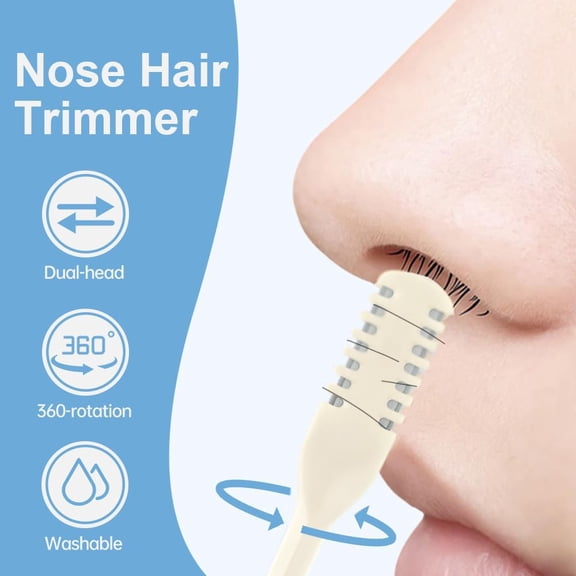 6 Pcs Nasal Hair Cutter Portable Travel Essentials for Men Women,2026 Nostril Hair Removal Tools Double Sided Indoor Outdoor,360° Rotating Manual Nose Hair