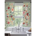 thumbnail image 3 of Sheer Curtains 63 Inches Long, Sage Green Floral Light Filtering Window Curtains for Living Room/Bedroom, Spring Flowers Leaves Farmhouse Rod Pocket Voile Sheer Curtain Drapes, 52"W x 63"L, 2 Panels, 3 of 8