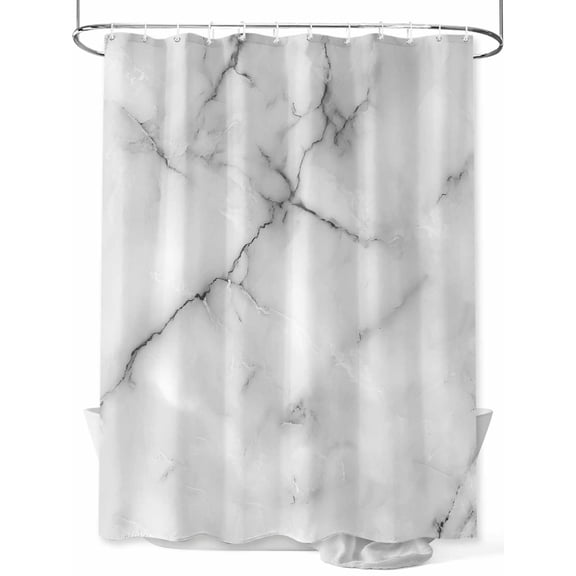 Abstract Shower Curtain, Grey Marble Texture Black Crack Lines Modern Art Waterproof Shower Curtain Set with 12 Hooks Lightweight Washable Fabric Shower Curtains for Bathroom 60x72 Inches