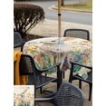 thumbnail image 4 of Easter Bunny Outdoor Tablecloth - 54x54 Inch Square Dining Table Cover, Rabbit Spring Flowers Leaves Vintage Rustic Plants Waterproof Outdoor Table Cloth with Umbrella Hole & Zipper for Picnic/Patio, 4 of 7