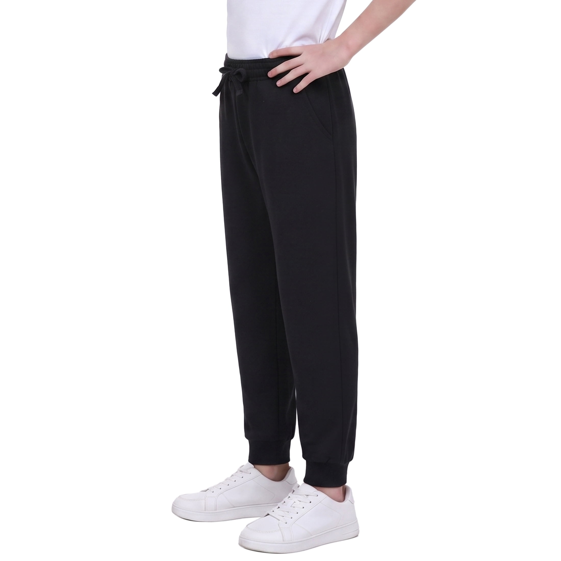 Muvtei Boys Sweatpants 3 Pack Athletic Workout Kids Casual Pants Boys Joggers with Pocket and Elastic Drawstring Waist Size 6-16