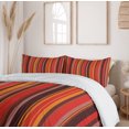 thumbnail image 6 of Ambesonne Geometric Duvet Cover Sets, Tiny and Thick Lines, 2-Queen, Red Brown Yellow, 6 of 6