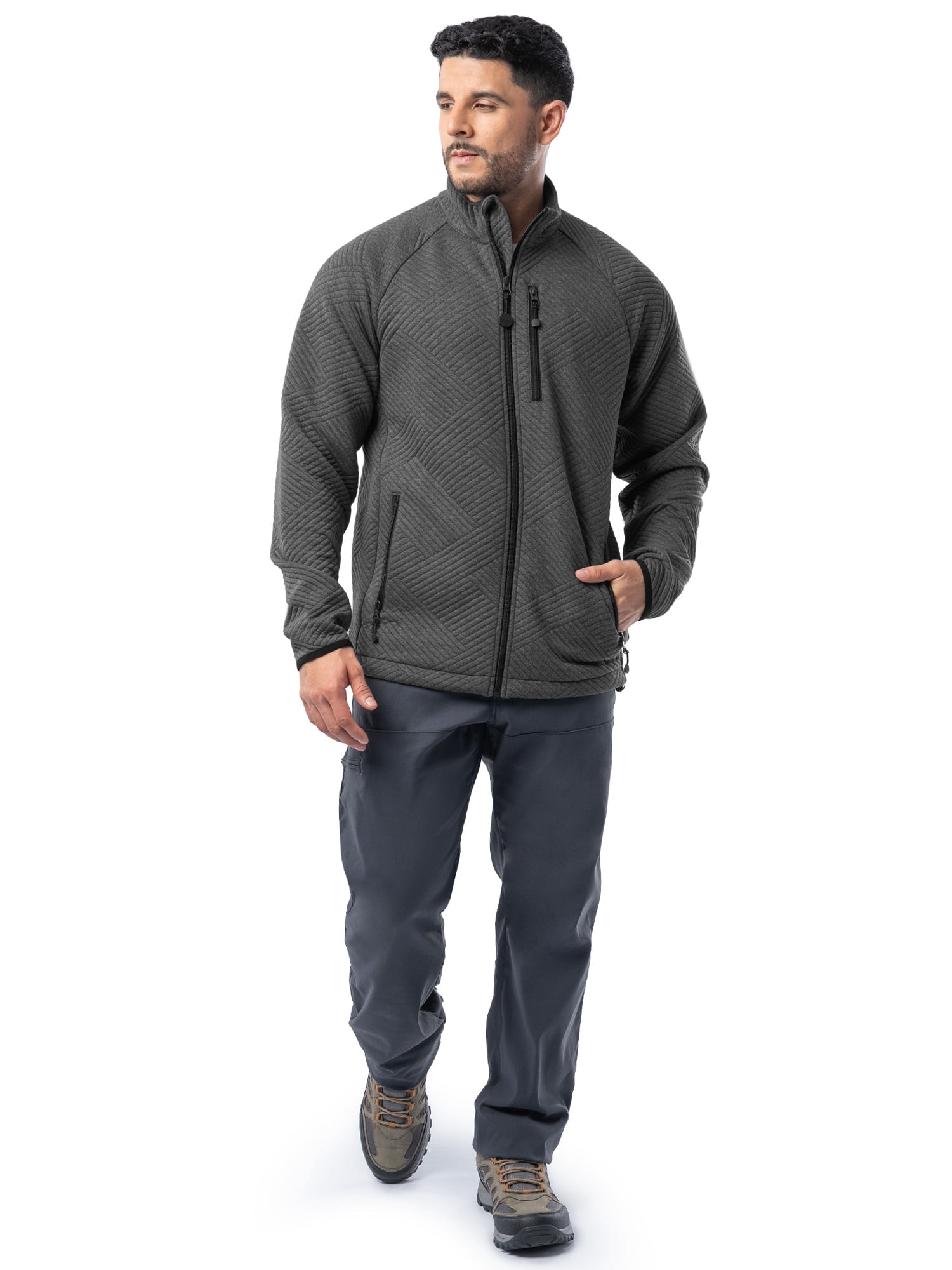 Wrangler ATG Men's Performance Long Sleeve Full-zip Cable Trailblazing Sweater Jacket, Size S-2XL