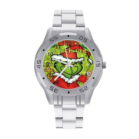 G-rinch Watches for Men Stainless Steel Band Watch Round Printed Dial Business Wristwatches