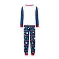 thumbnail image 6 of Family Christmas Pajamas Matching Sets, Merry Christmas Tree Text Print Raglan Tops with Polka Dot Wavy Pants, Long-Sleeve Loungewear Sleepwear for Couples, Women, Men, Kids and Baby, 6 of 6