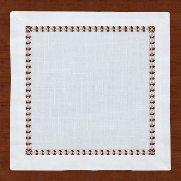 Servilletas Grelicgo de encaje blanco con dobladillo, 29 x 29 cm, juego de 4
