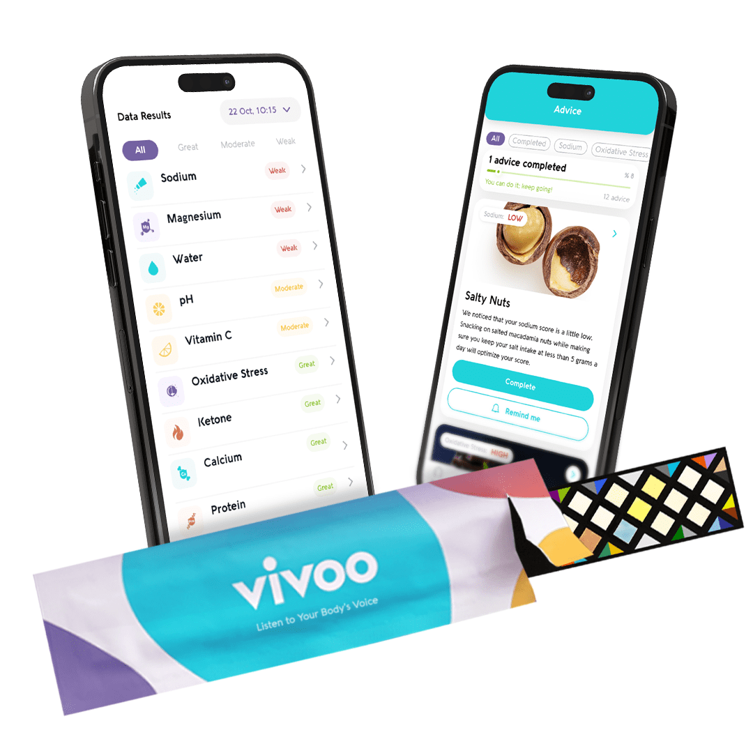 Vivoo 2.0, Advanced Urine Test Strips with App, at Home Urine Test Strips  for Keto Test, Calcium, Vitamin C, Proteins, Salinity, Hydration, and More