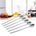 thumbnail image 3 of Fdit 6pcs Cuchara de Acero Inoxidable de Mango Largo Leche Ice Cream Café Sopa para Cena de Cocina Casera Khall JYB00072, 3 of 6