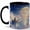 Black, variant on Moon Boat Dream 11oz Ceramic Mug, Cloud Sea Fantasy Art