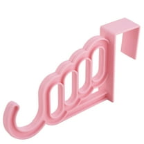 Unique Bargains Household Plastic Over Door Wardrobe Clothes Coat Towel Bags Hook Hanger Pink