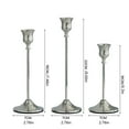 thumbnail image 3 of 3 PCS Originality Candle Holders Gold Taper Candle Holder Metal Candle Holder for Wedding, Dinning, Party, Fits Candle&Led Candles （Silver）, 3 of 6