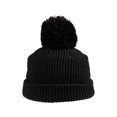 thumbnail image 4 of Outdoor Cap Black Oversized Pom Beanie – Cold-Weather Knit Hat with Cuff, One Size, Acrylic, 4 of 4