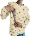 thumbnail image 2 of Uootdi Women's Nursing Oversized Long Sleeve with Zip Casual Round Neck Floral Plaid Pullover Gift Top Nursing Bras for Breastfe eding Maternity, 2 of 4