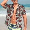 thumbnail image 5 of Lsque Leopard Print Rose pattern Hawaiian Shirt for Men, Unisex Summer Beach Casual Short Sleeve Button Down Shirts-X-Large, 5 of 9
