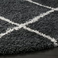 thumbnail image 3 of SAFAVIEH Hudson Amias Geometric Shag Area Rug, Dark Grey/Ivory, 8' x 8' Round, 3 of 13