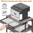 thumbnail image 3 of POAO Extra Large Printer Stand with Drawer, 5-Adjustable Heights 3 Tier Table with Wheels, Rolling Printer Cart with Storage,Home Office Use, 3 of 8