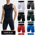 thumbnail image 3 of TFixol Pantalones cortos deportivos para hombre, paquete de 3 pares, bolsillos laterales, secado rápido, 3 of 8