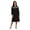 Black, variant on Women Soft Long Sleeve Nightgowns Lace Trim Pajamas Dress House Dresses