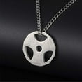 thumbnail image 5 of Unisex Titanium Stainless Steel Fitness Gym Necklace Weight Plate Barbell Dumbbell Pendant Men Women Neck Chain Jewelry, 5 of 6