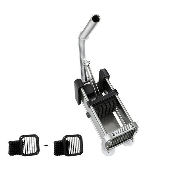KFFKFF Manual French Fry Cutter with Stainless Steel Blades, Includes 1/2-Inch and 3/8-Inch Options, Equipped with Suction Cups, Ideal for Slicing Potatoes, Cucumber, Carrots, and Other Vegetables