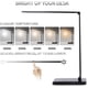 thumbnail image 3 of Lámpara de escritorio LED con cargador inalámbrico, puerto de carga USB, 5 modos de iluminación, 5 niveles de brillo, control táctil, lámpara de oficina que cuida los ojos con adaptador (negro)., 3 of 6