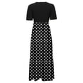 thumbnail image 5 of Women's Summer Floral Print Short Sleeve Dress Elegant Round Neck Back Zipper Casual Dress With Adjustable Belt For Comfort And Style Long Dress for Women Juniors Summer Dresses Causal Maxi Dresses, 5 of 5