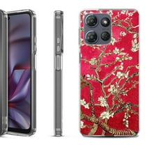 Shockproof Protective Phone Case for Motorola Moto G 5G 2025, by OneToughShield - Almond Blossom Red