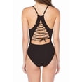 thumbnail image 2 of La Blanca Dirty Martini Lingerie Lace Back Mio One-Piece Swimsuit Black 12, 2 of 3