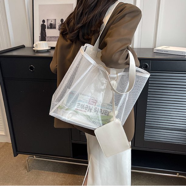 Bolsa De Hombro Bandolera Mujer Gran Capacidad Moda PVC Verano con Monedero Blanco Ndcxsfigh Para Estrenar