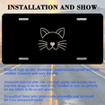 thumbnail image 3 of 1 Pcs 2D Flat License Plate Covers & Frames, Cat Face For Decorative Front, Waterproof For Decoration Aluminum License Plate Covers & Frames Cover For Men Women, 12" X 6", 3 of 7