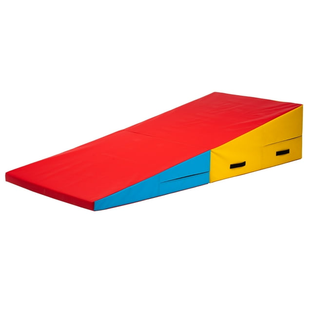 PRISP Tapis de Gym Pliant Incline - Tapis de Gymnastique et de Tumbling à Semelle Compensée 71 x 30 x 14 Po pour Enfants