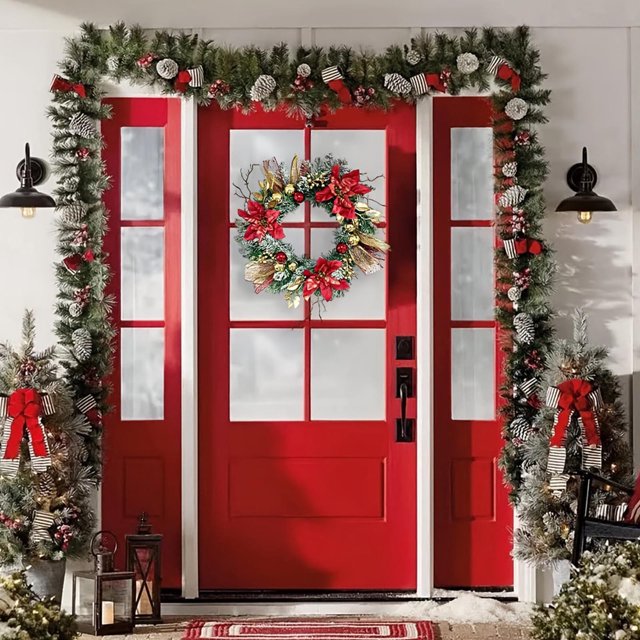 Adornos navideños, adornos navideños, regalos navideños, decoración navideña para puertas de entrada, paredes y ventanas, para interiores y exteriores, ideal para fiestas en casa, decoración navideña,