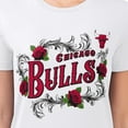 thumbnail image 3 of Women's G-III 4Her by Carl Banks White Chicago Bulls Super-Slim Fit Lightweight Roses Crew Neck T-Shirt, 3 of 3