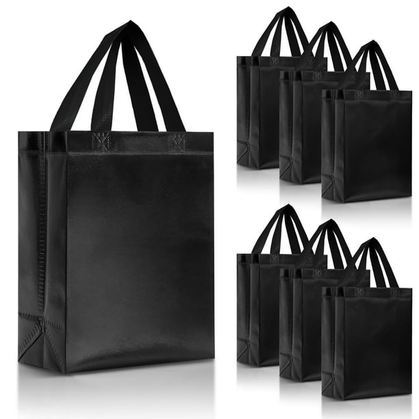 Bolsas de regalo Nush Nush, reutilizables, negras brillantes, 30 unidades, tamaño mediano
