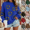 thumbnail image 7 of Jkety Christmas Vacation Shirt Christmas Sweatshirts For Women Funny Holiday T Shirts Long Sleeve Snowflake Funny Cute Pullover Sweatshirts Xmas Tree Brown,XL, 7 of 7