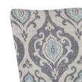 thumbnail image 3 of Wooden Dining Chair with Damask Print Fabric Upholstery, Gray and Blue, Set of Two, 3 of 5