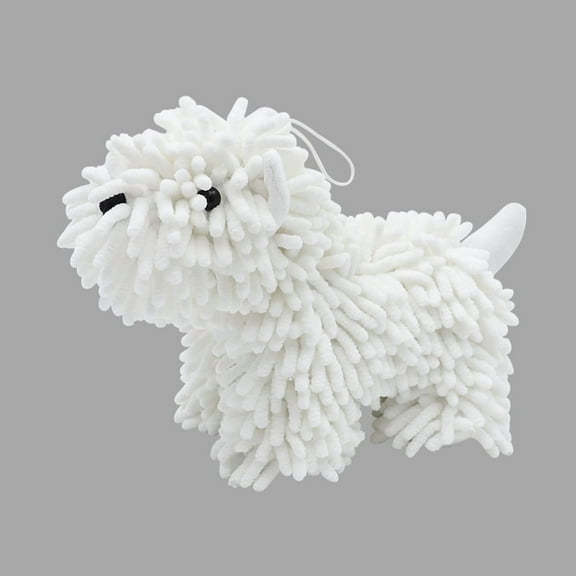 Dog Shaped Fuzzy Chenille Ball - Cute Plush Absorbent Hand Towel, Soft Microfiber Hanging Washcloth, Highly Absorbent Quick Dry Decorative Bath Accessory for Daily use(F*1pcs)