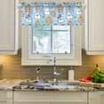 thumbnail image 2 of Yayeee Kitchen Valance Rod Pocket 54" x 18" Living Room Window Curtain, Blue Halloween Ghosts, 2 of 6