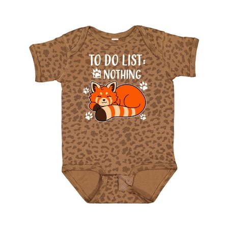 

Inktastic Red Panda to Do List Nothing Gift Baby Boy or Baby Girl Bodysuit