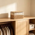thumbnail image 5 of Natural Woven Storage Basket With Lid, Decorative Organizer Bin For Bedroom, Living Room, Kitchen, Shelf & Home Organization, 5 of 6