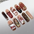 thumbnail image 3 of Golden Rouge,Custom Press On Nails, Almond Stiletto Square Nails, 3D Luxury Nail Art, Elegant Acrylic Nails, Spring Wedding Gift, Handmade Nail Set,Size S, 3 of 6