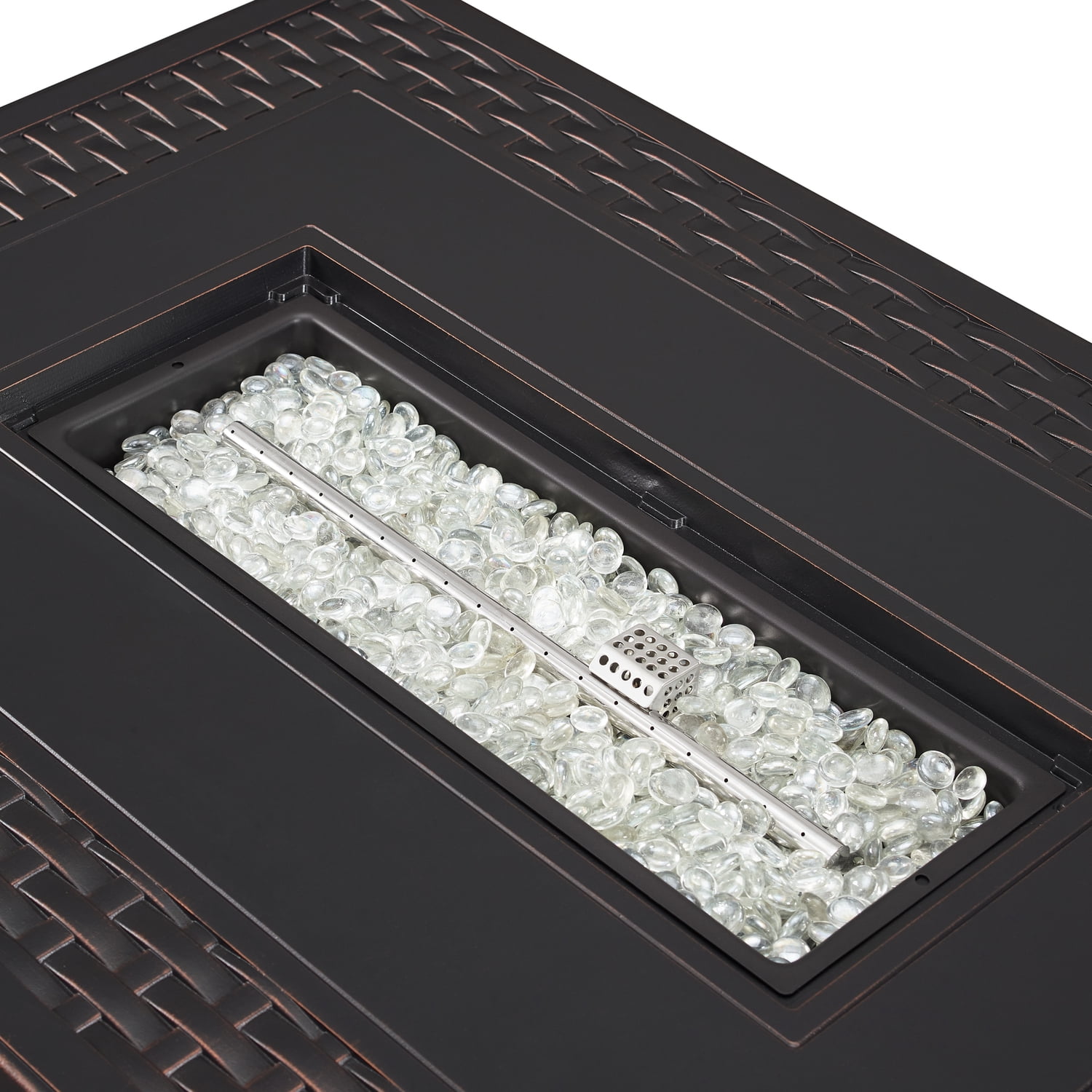 Fire Sense Albany Rectangle Aluminum Propane Fire Pit