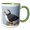 Green/White, variant on 3drose, Atlantic Puffin on Mykines, Faroe Islands, Denmark, 11oz Two-tone Yellow Mug