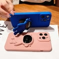 thumbnail image 5 of Compatible for iPhone 13 Pro Max Cute Case, 6D Astronaut Hidden Stand Phone Case for Women Girls Soft TPU Shockproof Back Cover - Blue, 5 of 11