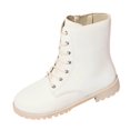 thumbnail image 3 of Taqqpue Women's Ankle Boots Round Toe Lace Up Thick Sole Mid Heel Comfortable Casual Booties for Women Size 5.5-10.5 Fashion Dress Shoes Fall Winter Footwear Casual Walking Daily Wear, 3 of 10