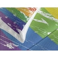 thumbnail image 4 of Ambesonne Vintage Rainbow Quilted Bedspread Set 3 Pcs, Gay Pride Flag, King Size, Multicolor, 4 of 5
