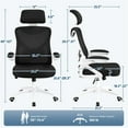 thumbnail image 2 of REKHH  Ergonomic Mesh Office Chair, High Back Desk Chair with with flip-up Armrests, Adjustable Padded Headrest Computer Chair with Lumbar Support for Home Oiffce Game Room,White/Black, 2 of 7