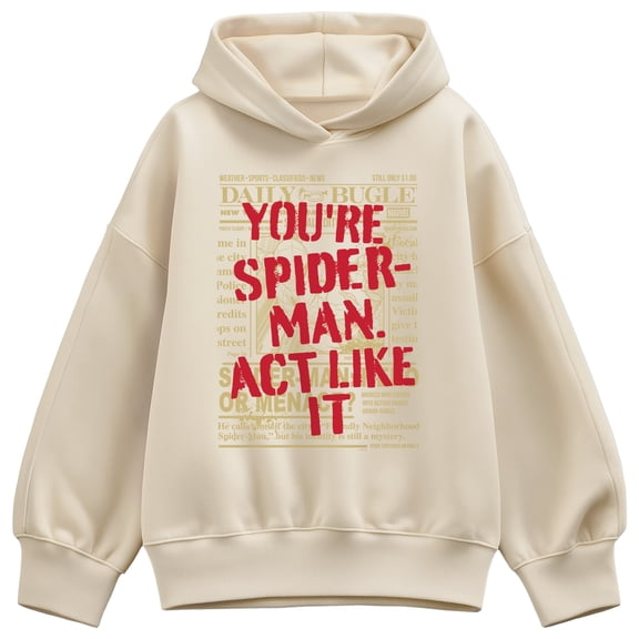 Spider-Man - You're Spiderman, Act Like It Newspaper - Women's Oversized Fleece Hoodie Sweatshirt