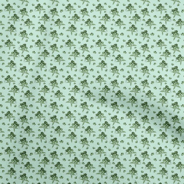 oneOone Rayon Mint Green Fabric Floral Sewing Material Print Fabric By The Yard 56 Inch Wide