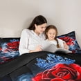 thumbnail image 5 of Castle Fairy Teens Red Rose Twin Comforter Sets,Flower Bedding Set, 5 of 8